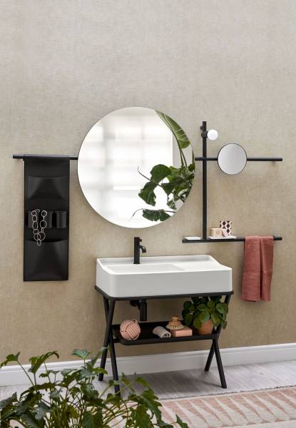 Lavabo in ceramica con mobile Siwa Cielo